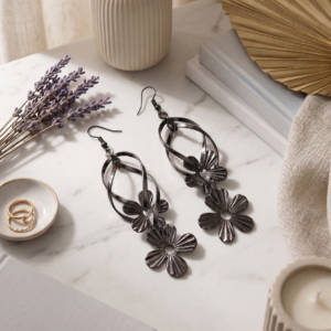 Discover elegant floral drop earrings from MANADH JEWELS. Lightweight, tarnish-resistant, and perfect for everyday wear, parties, weddings, and special occasions.