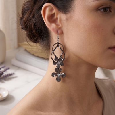 Discover elegant floral drop earrings from MANADH JEWELS. Lightweight, tarnish-resistant, and perfect for everyday wear, parties, weddings, and special occasions.