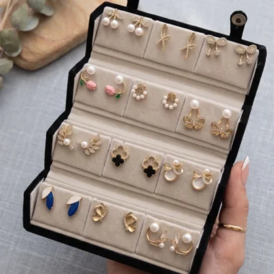 Gold earrings set for women with pearl, floral and butterfly designs